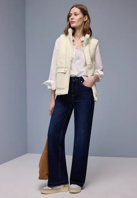 Weste mit Patch Pockets eggshell ecru