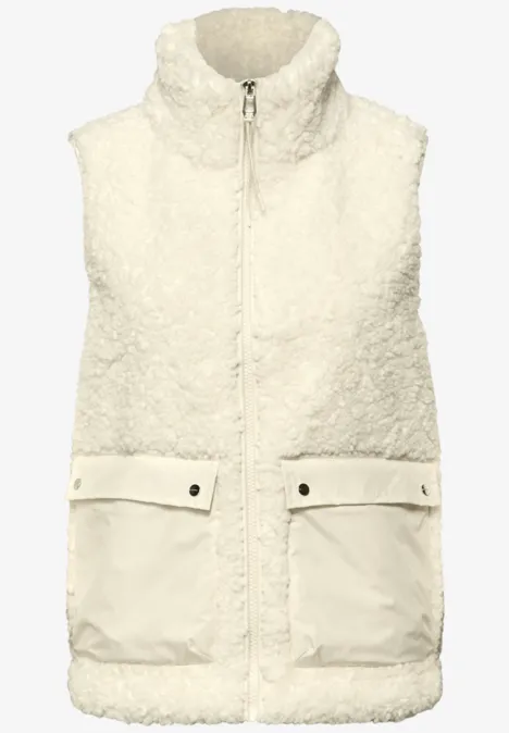 Weste mit Patch Pockets eggshell ecru