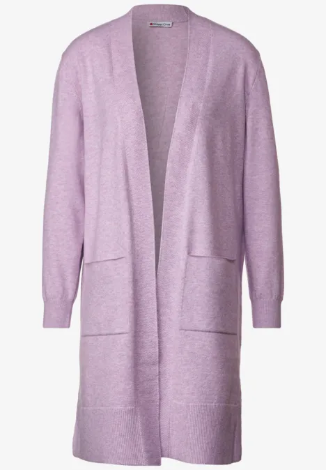 Cardigan long ouvert soft pure lilac melange