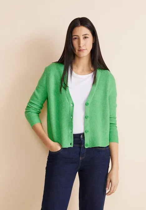 V-Ausschnitt Cardigan light spring green mel. V-Ausschnitt Cardigan light spring green mel.