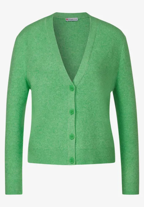 V-Ausschnitt Cardigan light spring green mel. V-Ausschnitt Cardigan light spring green mel.