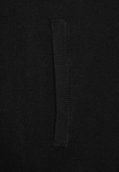 Langer Strick Cardigan Black