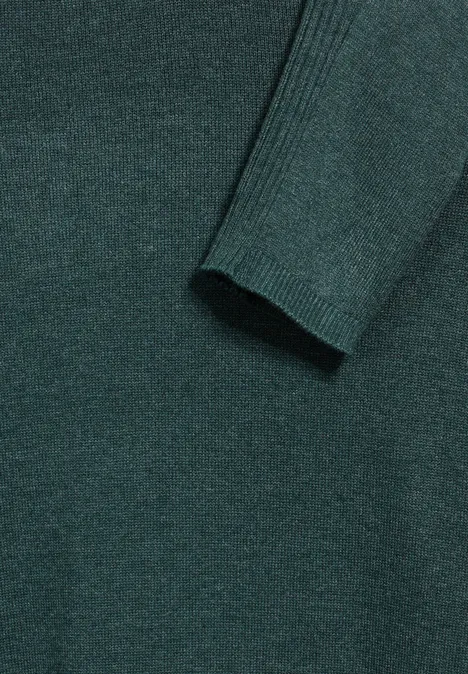 Langer Feinstrickcardigan dark forest green mel.