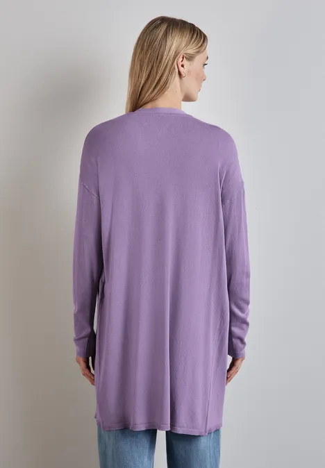 Langer Feinstrickcardigan light violet