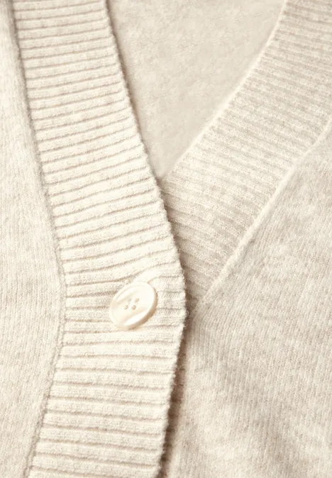 Cardigan court cream white melange