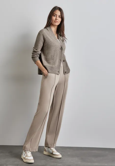 Kort vest mocha beige mel.