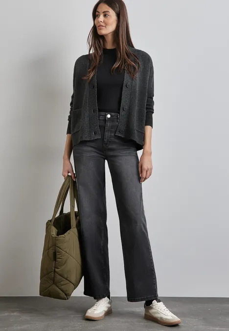 Kort vest gravel grey mel.