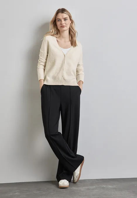 Kurzer Cardigan cream white melange Kurzer Cardigan cream white melange