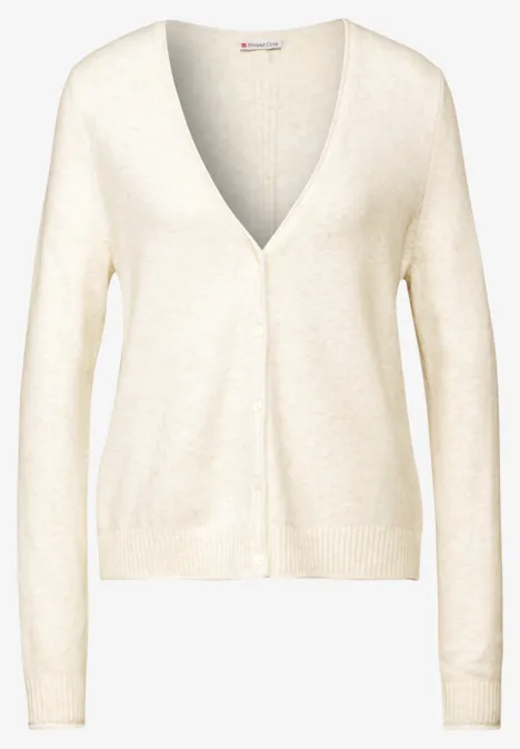 Kurzer Cardigan cream white melange Kurzer Cardigan cream white melange