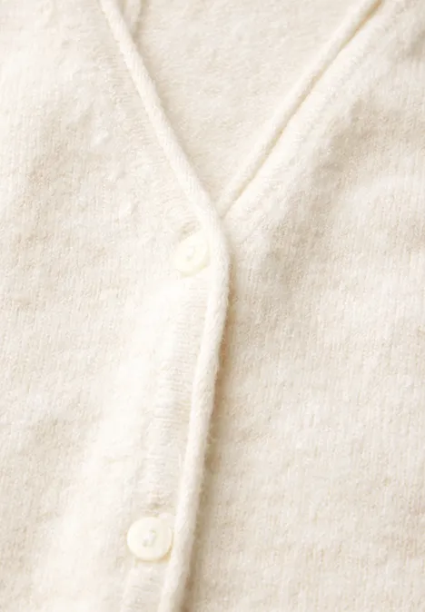 Kurzer Cardigan cream white melange Kurzer Cardigan cream white melange