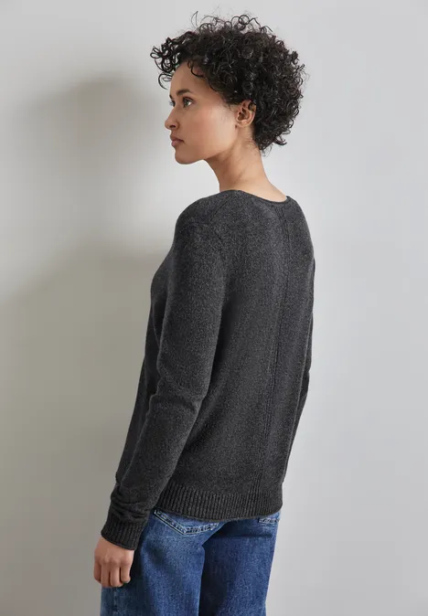 Kurzer Cardigan gravel grey mel.