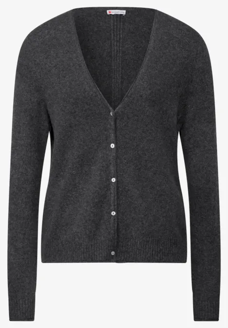 Kurzer Cardigan gravel grey mel.