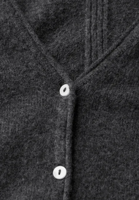 Kurzer Cardigan gravel grey mel.