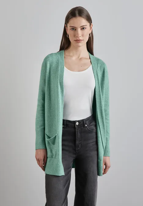 Offener Cardigan sunlit green mel.