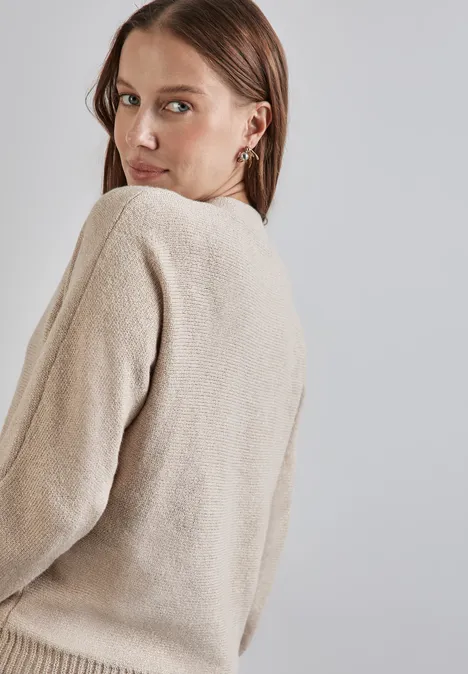 Schimmernder Cardigan spring sand melange