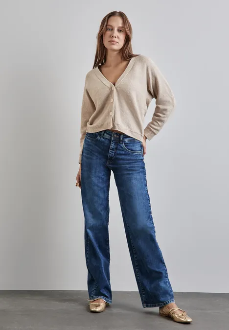 Schimmernder Cardigan spring sand melange