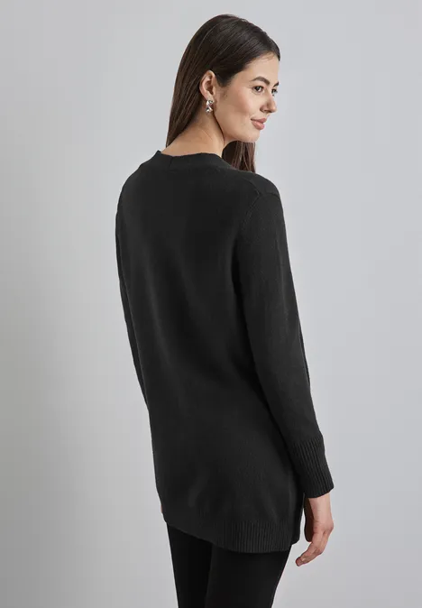 Offener Cardigan Black