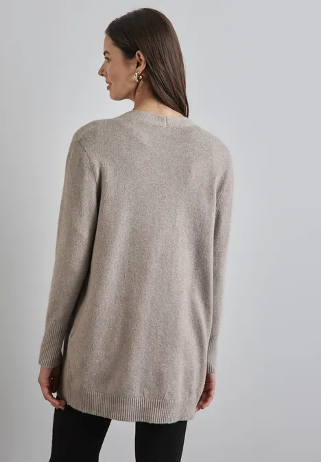 Offener Cardigan breezy beige mel.