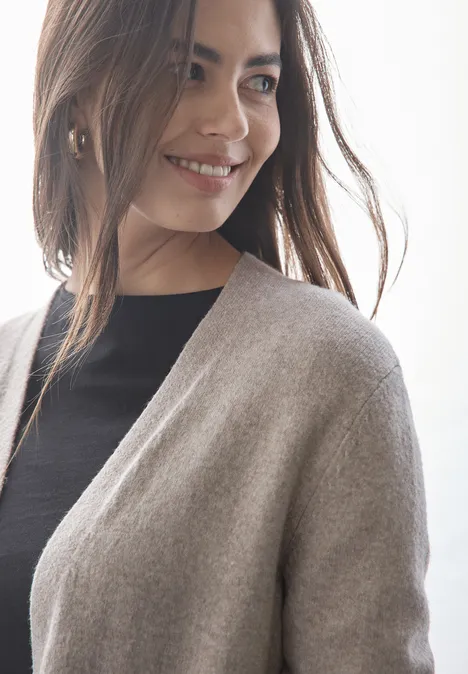Offener Cardigan breezy beige mel.