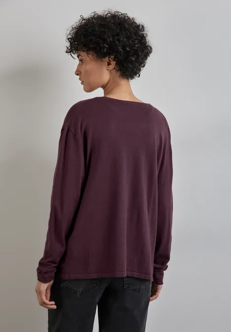 Offene Strickjacke enigma red