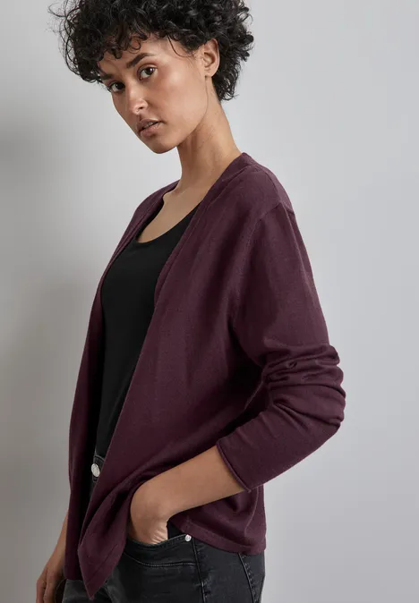 Offene Strickjacke enigma red