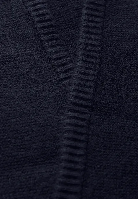 Offener Strukturcardigan deep blue