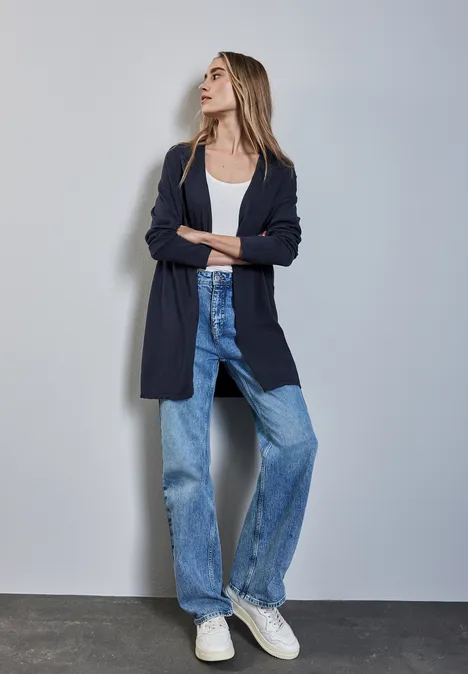Langer Cardigan deep blue