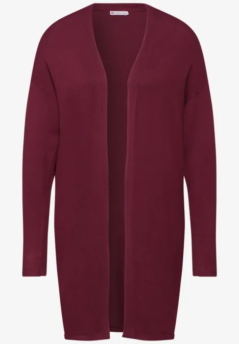 Cardigan long dark cherry red