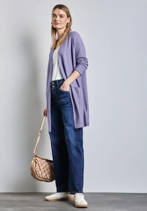 Langer Cardigan viola lilac mel.