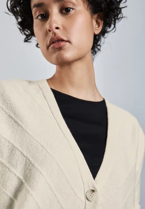 Cardigan mit Struktur soft beige