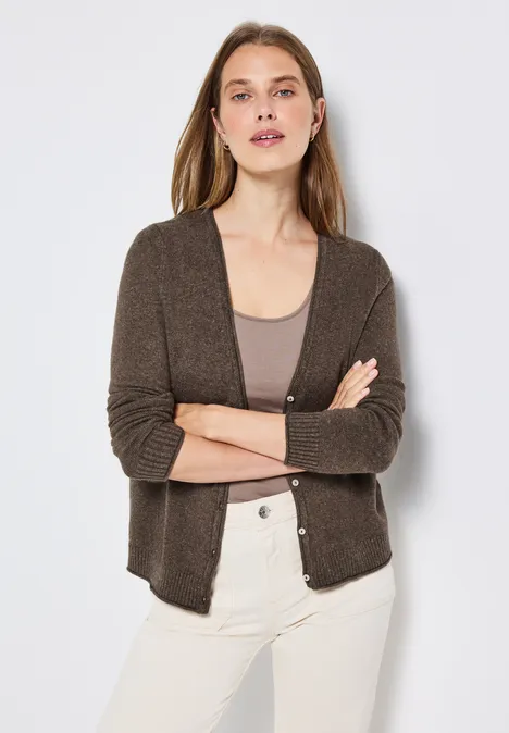 Kurzer Cardigan nomad brown mel.