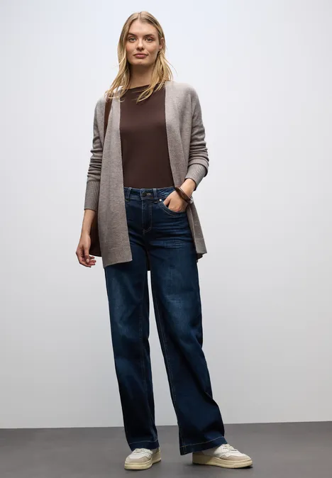 Offener Cardigan sandstone mocha mel.