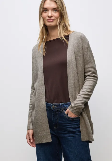 Offener Cardigan sandstone mocha mel.