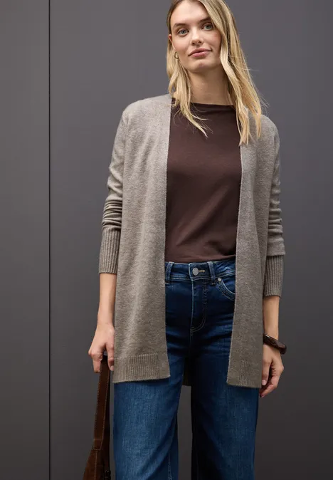 Offener Cardigan sandstone mocha mel.