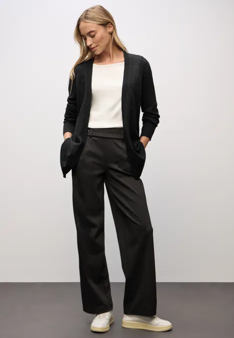 Cardigan mit Rollkante Black