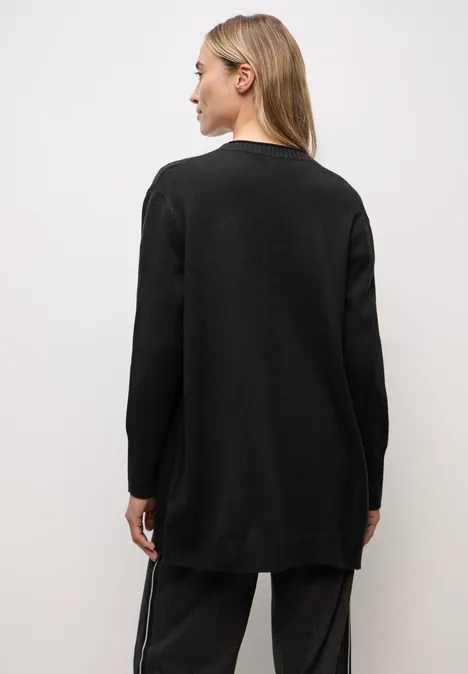 Cardigan mit Rollkante Black