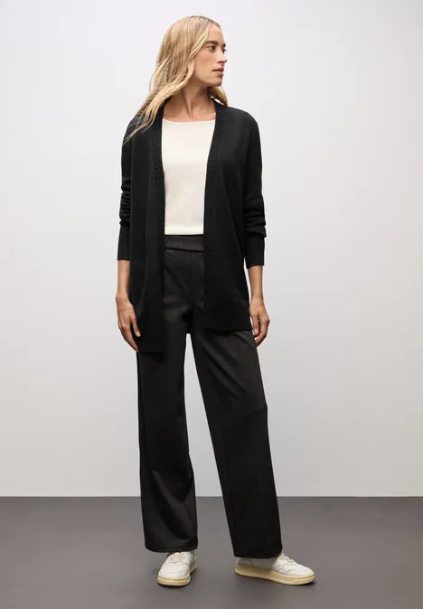Cardigan mit Rollkante Black