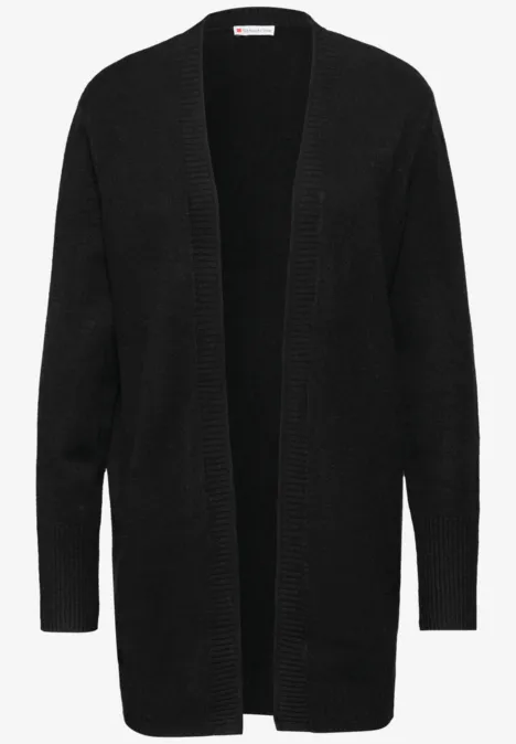 Cardigan mit Rollkante Black