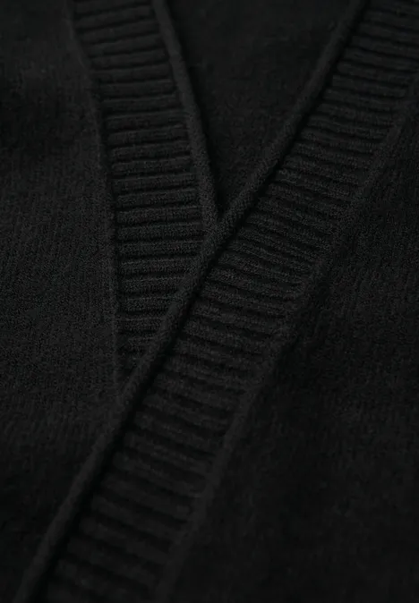 Cardigan mit Rollkante Black