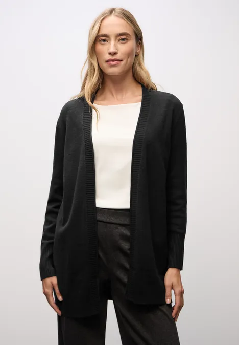 Cardigan mit Rollkante Black