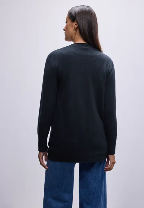 Cardigan mit Rollkante deep blue