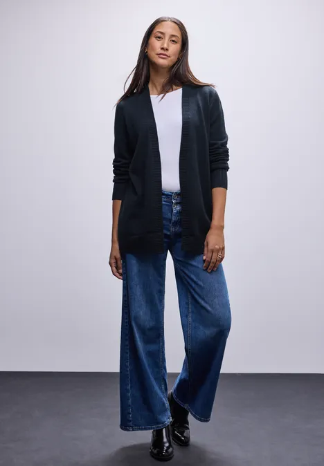 Cardigan mit Rollkante deep blue