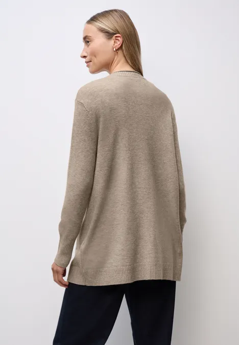 Cardigan mit Rollkante mocha dream mel.