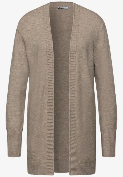 Cardigan mit Rollkante mocha dream mel.