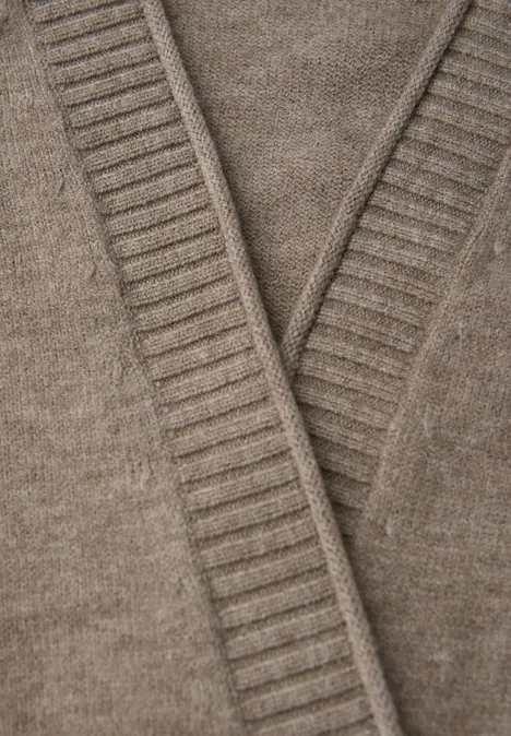 Cardigan mit Rollkante mocha dream mel.