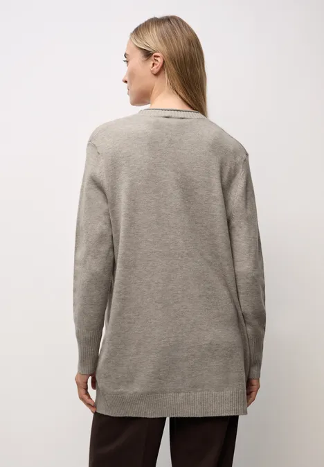 Cardigan mit Rollkante sandstone mocha mel.