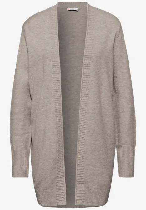 Cardigan mit Rollkante sandstone mocha mel.