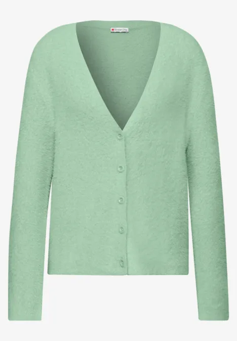 Kuscheliger V-Neck Cardigan serene green