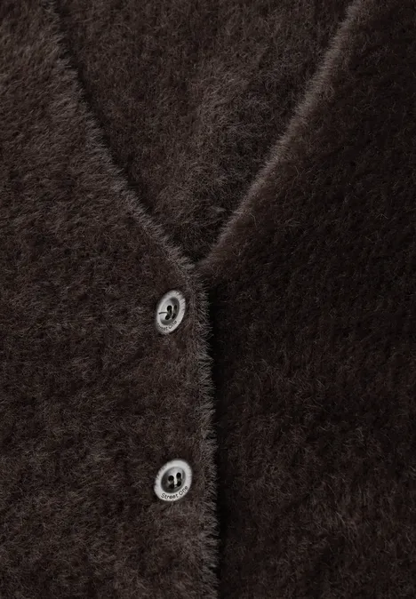 Kuscheliger V-Neck Cardigan deep roast brown