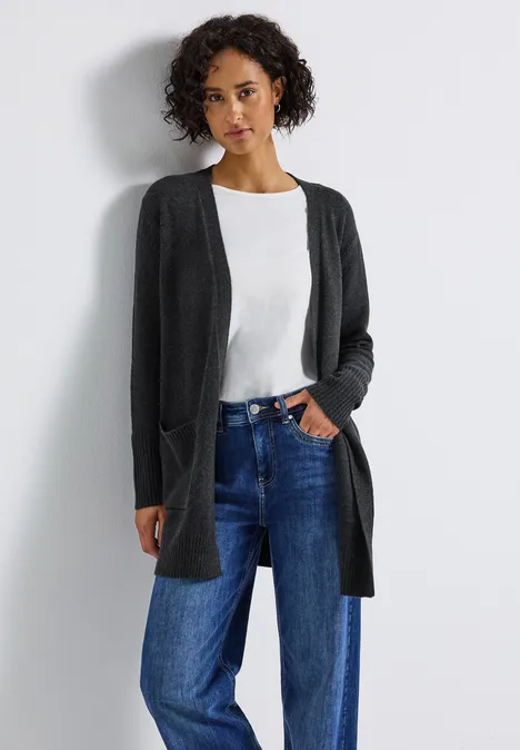 Offener Cardigan anthracite melange